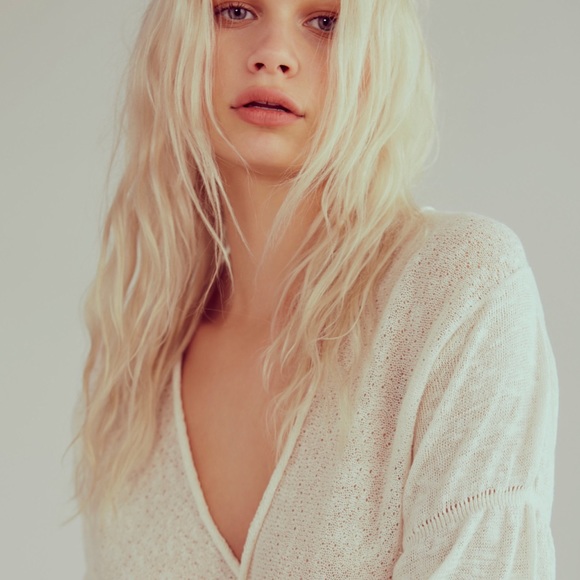 Free People Moonlight Linen-blend Wrap Top NWT - Picture 5 of 5